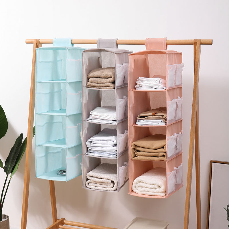 Multi-layer  Washable Wardrobe Foldable Hanging cloth Storage Hanging Bag Underwear Socks Storage Bag