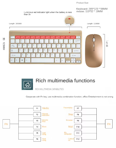 Premium Wireless keyboard and mouse Gift Set Birthday Gift