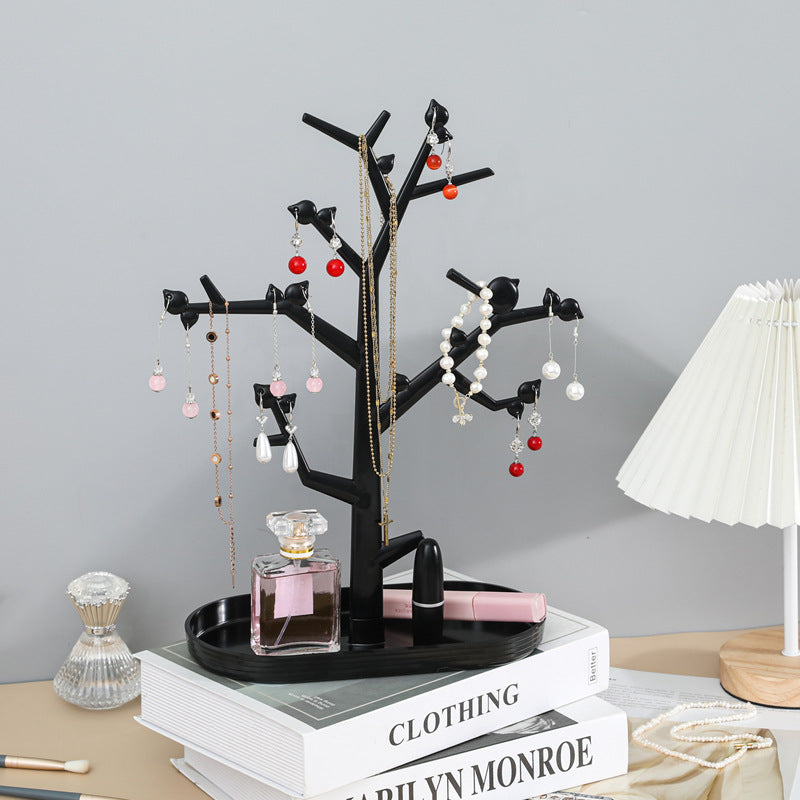 1 # Bird Tree Creative Jewelry Display Rack Jewelry Earring Rack Necklace Rack Ring Storage Box Dressing Table Trial Wear Storage