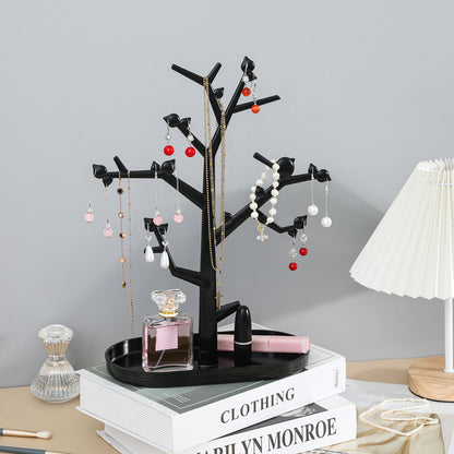 1 # Bird Tree Creative Jewelry Display Rack Jewelry Earring Rack Necklace Rack Ring Storage Box Dressing Table Trial Wear Storage