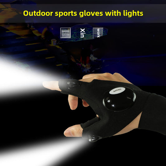 Led Flashlight Luminous Fishing Gloves