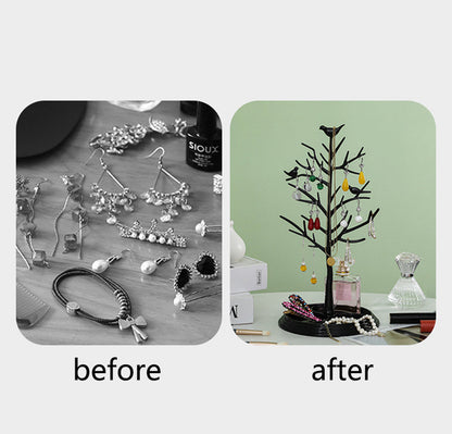 Stylish Bird Tree Jewelry Rack – Perfect for Earrings, Necklaces, and Rings